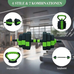 Adjustable Weight Dumbbell Set, 44LBS 4 in1 Dumbbells Set, Barbell Kettlebells Push Up Stand for Home Gym, for Men and Women