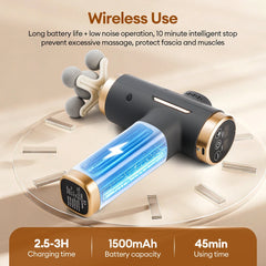 Fascia Massage Gun – Deep Tissue Percussion Massager with 11 Massage Heads | 99 Speed Levels | Rechargeable Muscle Recovery Gun