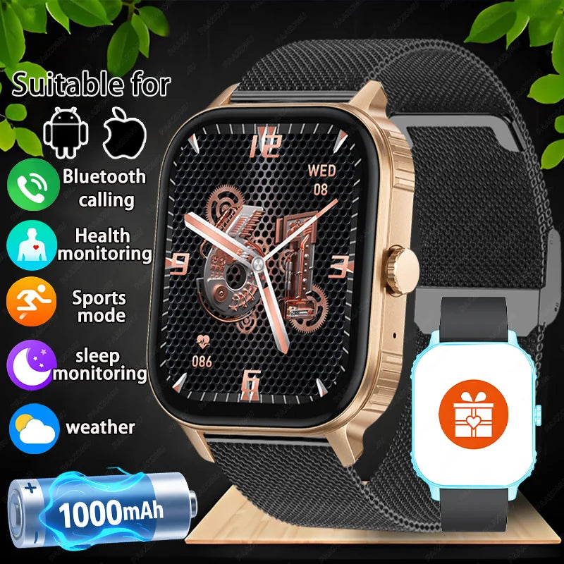 New Smart Watch Man 1000mAh Long Standby Outdoor Smartwatch Men IP68 Waterproof Heart Rate Sport BT Call Big Battery Smart Watch