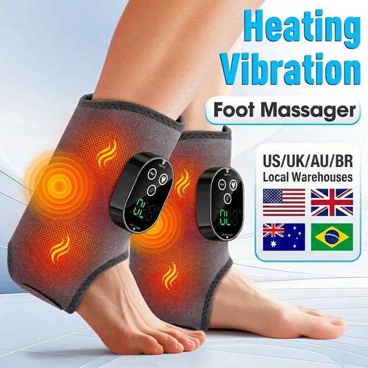 Electric Cordless Heated Ankle Guard Massager for Right or Left Foot Vibration Massage Wristband Hot Compress Ankle Wrist Brace