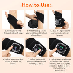 Electric Cordless Heated Ankle Guard Massager for Right or Left Foot Vibration Massage Wristband Hot Compress Ankle Wrist Brace