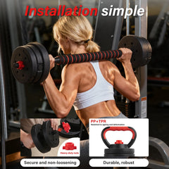 6-in-1 Adjustable Dumbbell & Kettlebell Set – Multi-Function Home Gym Weight Training Kit