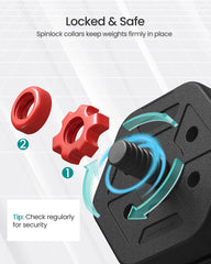 10kg Adjustable Dumbbell & Barbell Set – Home Gym Strength Training Weights