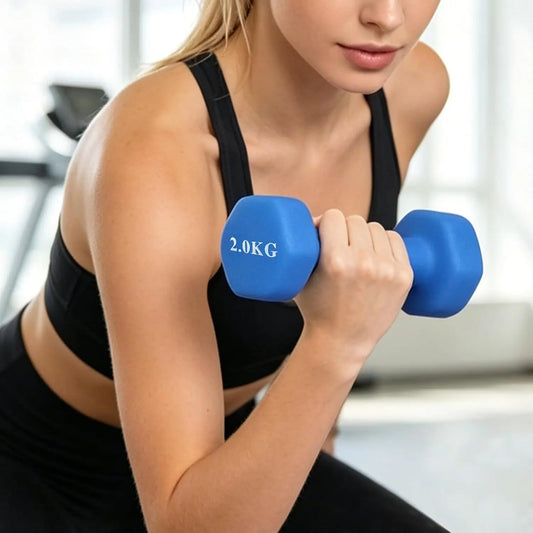 6-Piece Hex Dumbbell Set with Storage Rack – Home Gym Weights for Strength Training &amp; Toning