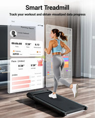Foldable 6% Slope Under Desk Treadmills 2.5 HP Quiet Walking Pad Portable Remote Control LED Display 300LBS Exercise Walkingpad