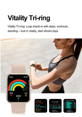 ChiBear Bluetooth Call Smartwatch Women 1.9" HD Display Support 120+ Sports Modes Heart Rate IP68 Waterproof Smart Watch ECG+PPG