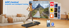 RAMYPOKET Foldable Walking Pad With 9% Incline Silent Motor Smart APP  1–8KM/H 120KG  Capacity Treadmill for Home Office