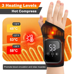 Electric Cordless Heated Ankle Guard Massager for Right or Left Foot Vibration Massage Wristband Hot Compress Ankle Wrist Brace