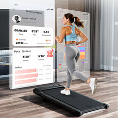 Foldable 6% Slope Under Desk Treadmills 2.5 HP Quiet Walking Pad Portable Remote Control LED Display 300LBS Exercise Walkingpad