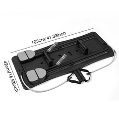 Multifunctional Pilates Belly Plate – Foldable Full Body Workout Machine with Resistance Bands for Core, Strength &amp; Flexibility Training