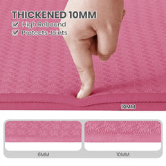 Good Nite Yoga Mat Gymnastics Pilates Exercise Mat for Women Non-Slip Thick 6mm with Carry Strap Tpe 183 x 61 x 1cm