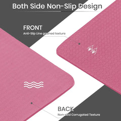 Good Nite Yoga Mat Gymnastics Pilates Exercise Mat for Women Non-Slip Thick 6mm with Carry Strap Tpe 183 x 61 x 1cm