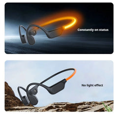 Bone Conduction Sports Headphones – IPX8 Waterproof Bluetooth 6.0 Earphones with 32GB MP3 Storage & LED Safety Light
