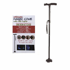 Folding Walking Stick With LED Light Adjustable Lightweight Anti-Slip Adult Walking Cane Old Men Crutch For The Elderly