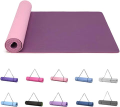 Good Nite Yoga Mat Gymnastics Pilates Exercise Mat for Women Non-Slip Thick 6mm with Carry Strap Tpe 183 x 61 x 1cm