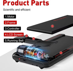 CITYSPORTS PRO Treadmill, Walking Pad, Portable Treadmill, 120kg, Powerful & Quiet Motor, Non-Slip & Comfortable Running Belt