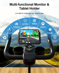 Bluetooth Exercise Bike for Home – S1 Magnetic Stationary Bike with 32 Resistance Levels