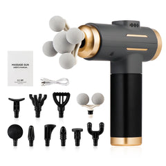 Fascia Massage Gun – Deep Tissue Percussion Massager with 11 Massage Heads | 99 Speed Levels | Rechargeable Muscle Recovery Gun
