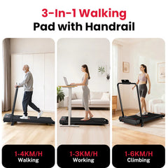 T7 Folding Treadmill with incline Portable Treadmills Home with HandleBar,Walking Pad Foldable 3.0HP Quiet Brushless LED Dispay Free anti-slip mat included