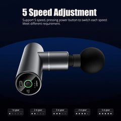 Recoverix Fitness MX3 Massage Gun – Professional Deep Tissue Muscle Massager with Bluetooth App, 5 Speed Levels & 4 Massage Heads